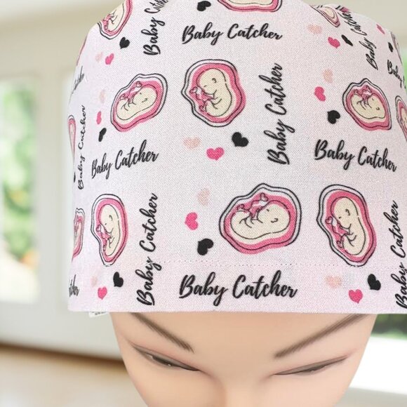 PREMIUM Baby Catcher Euro Scrub Cap~ L&D, RN, Obgyn, CNA, Gift. - Picture 2 of 6